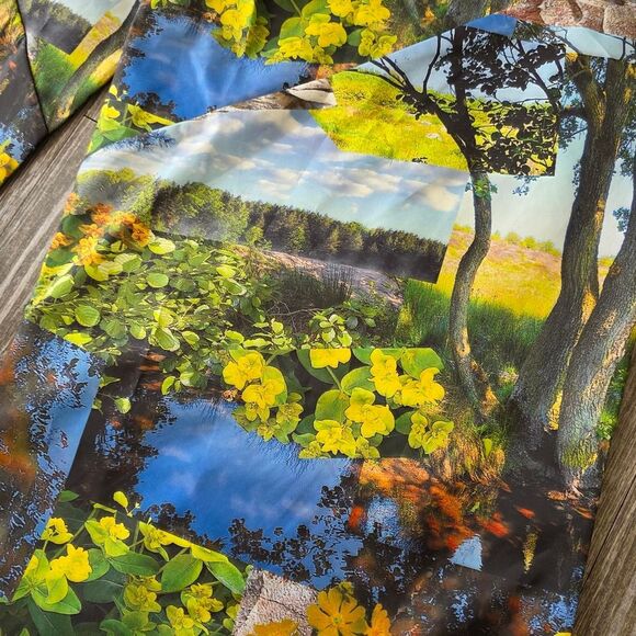 Adidas by Stella McCartney Earth Collage Woven Track Pants Women's Medium M Grey - Picture 8 of 16